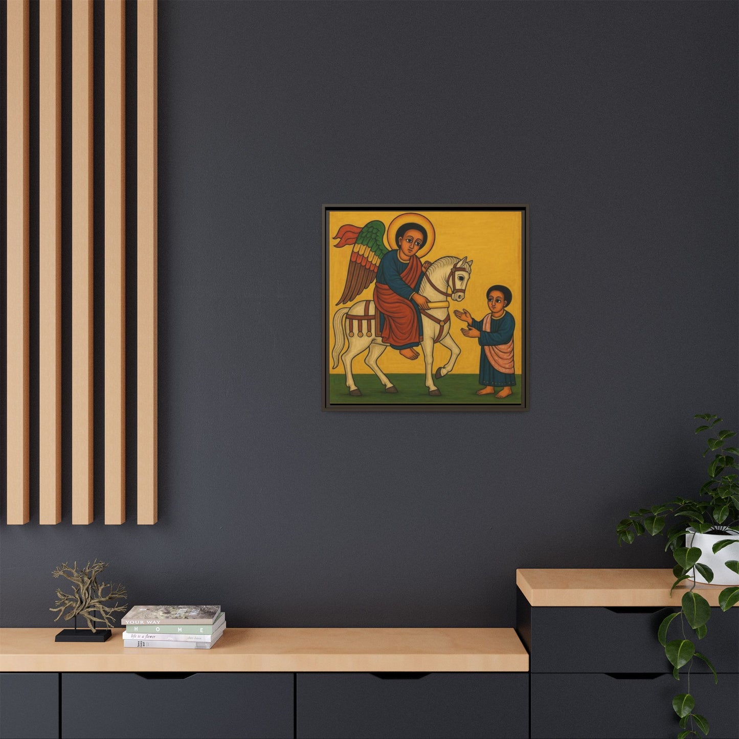Matte Canvas, Framed (Multi-color) Saint Michael ቅዱስ ሚካኤል