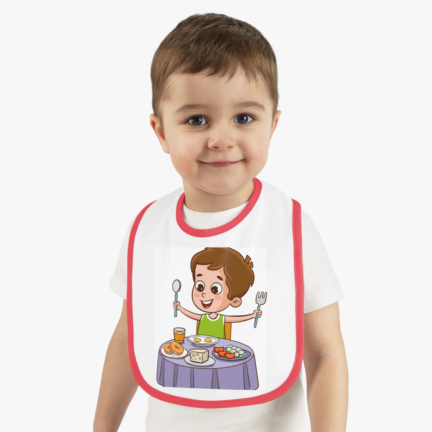 Baby Contrast Trim Jersey Bib