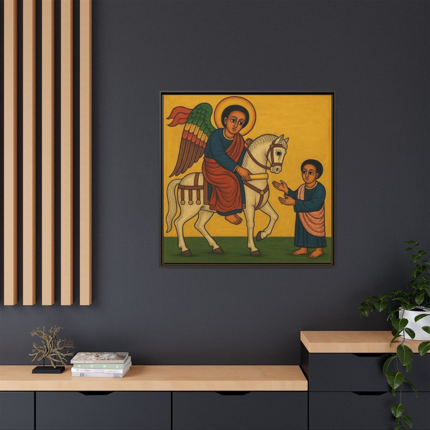 Matte Canvas, Framed (Multi-color) Saint Michael ቅዱስ ሚካኤል