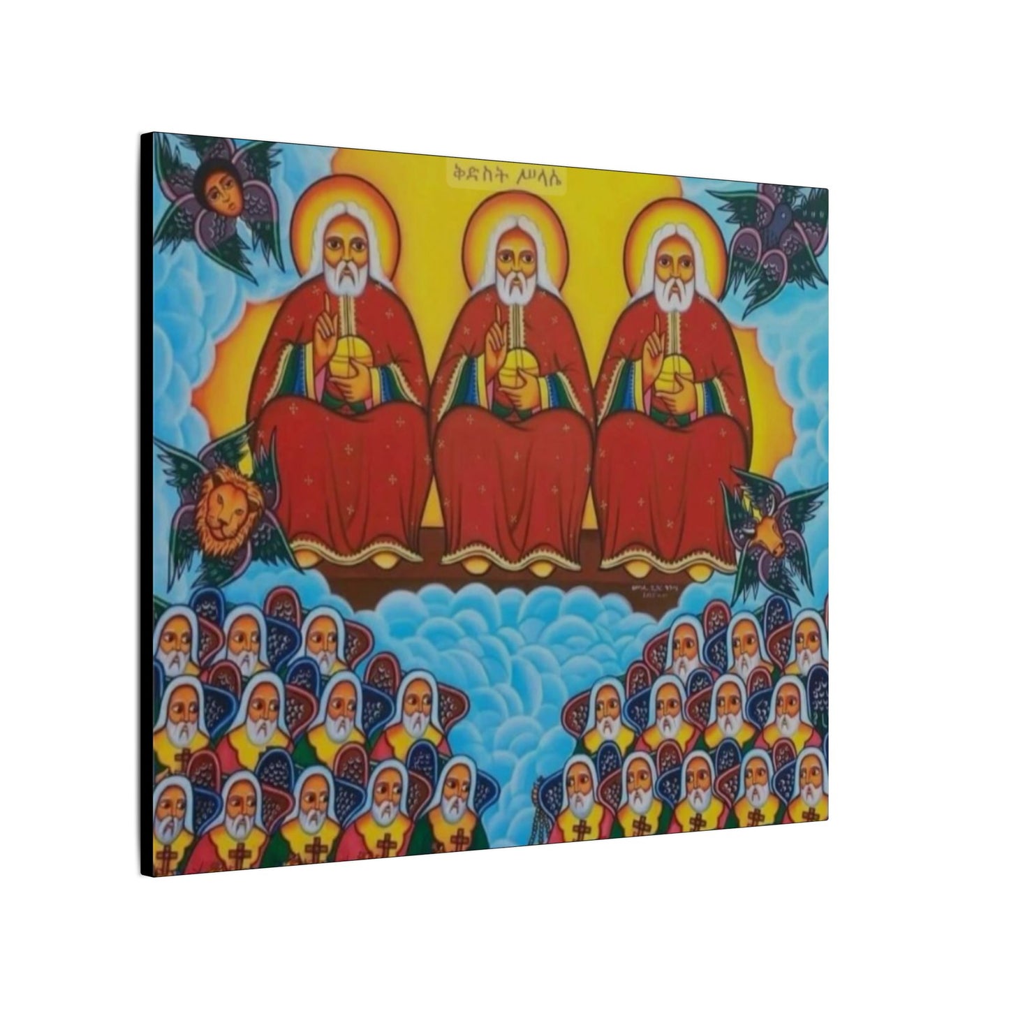 Matte Canvas, Stretched, 0.75" (Multi-Size) Holy Trinity Icon Kidist Silassie