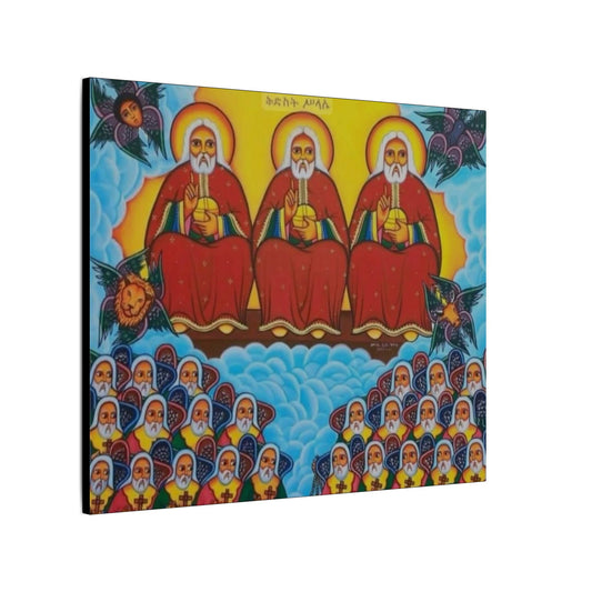 Matte Canvas, Stretched, 0.75" (Multi-Size) Holy Trinity Icon Kidist Silassie
