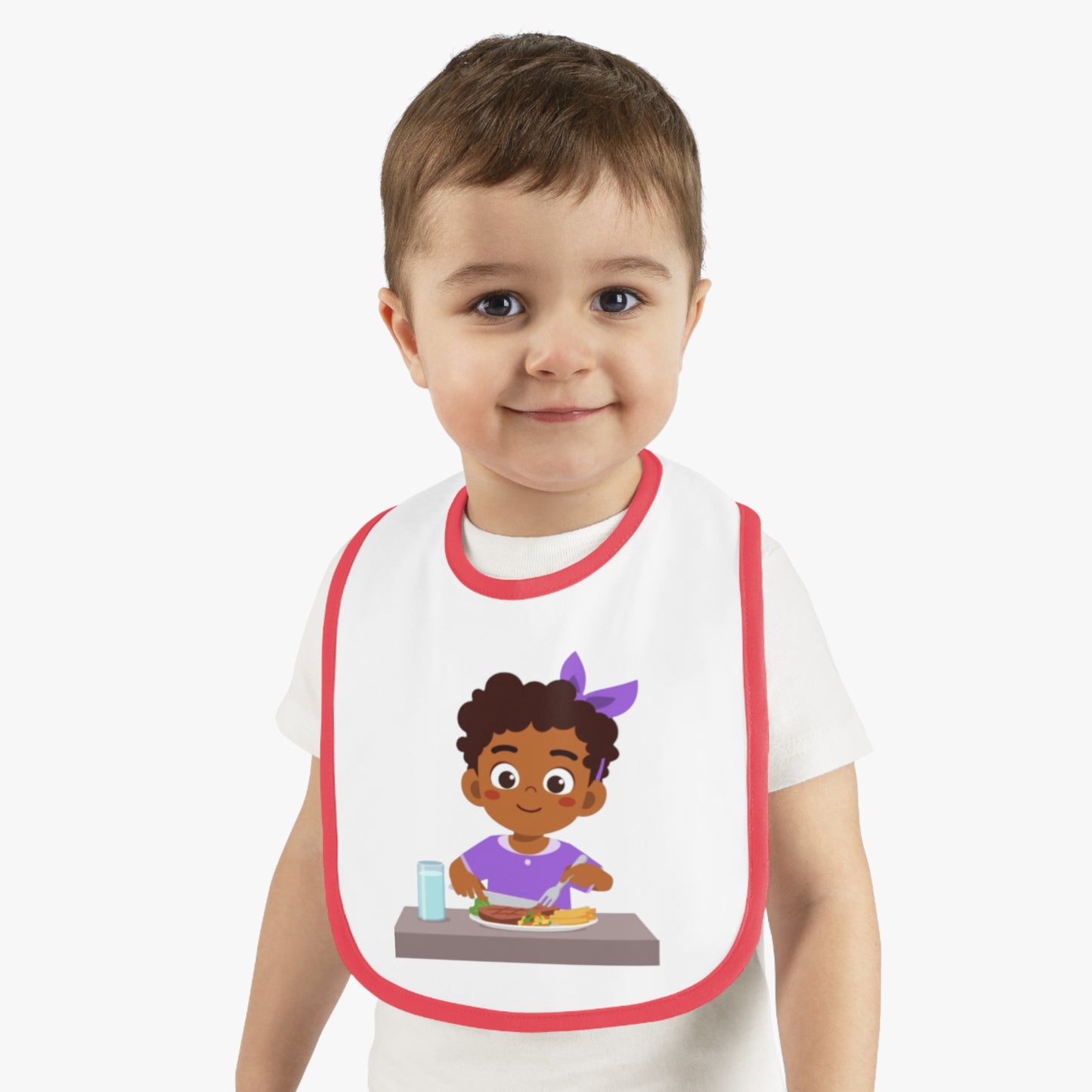Baby Contrast Trim Jersey Bib