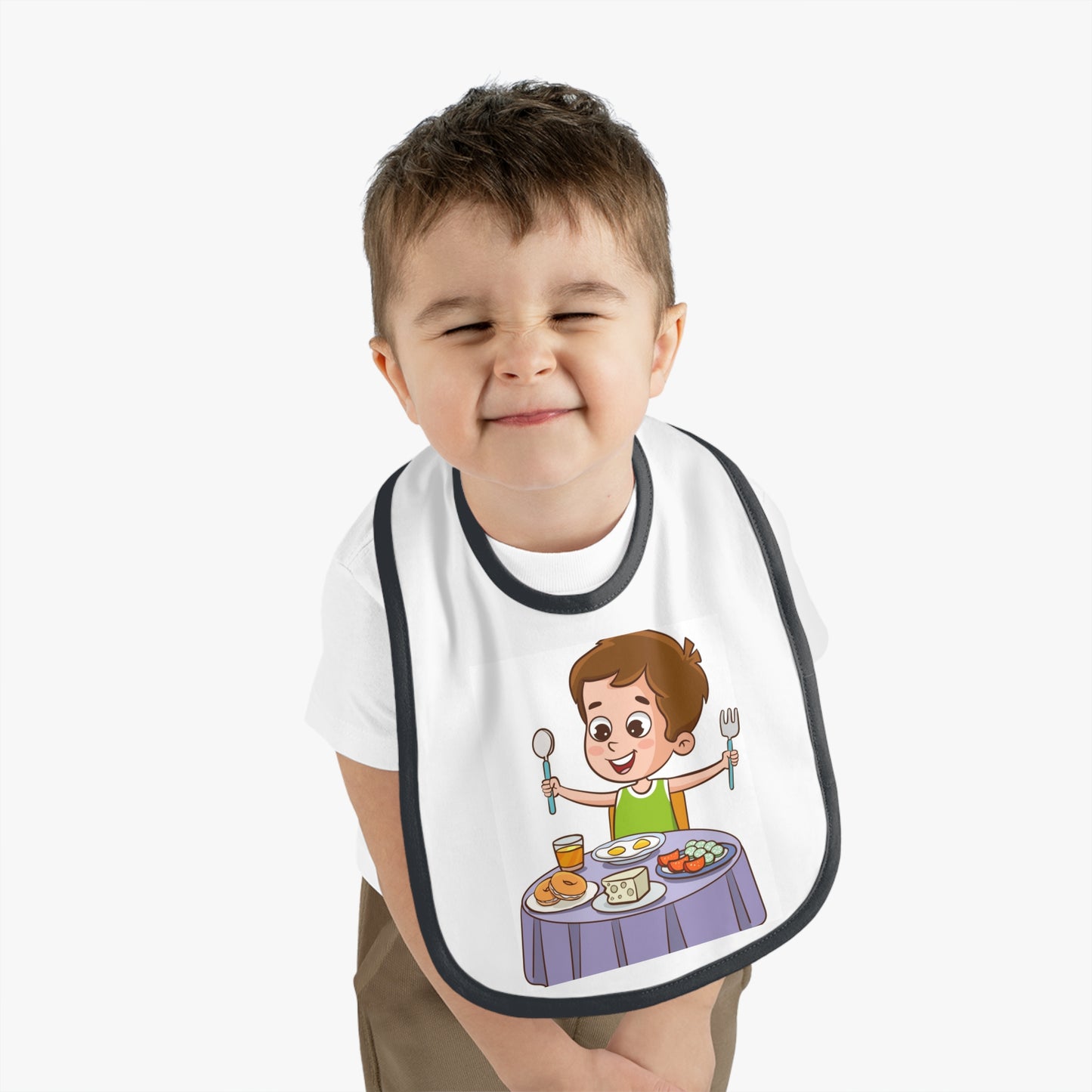 Baby Contrast Trim Jersey Bib