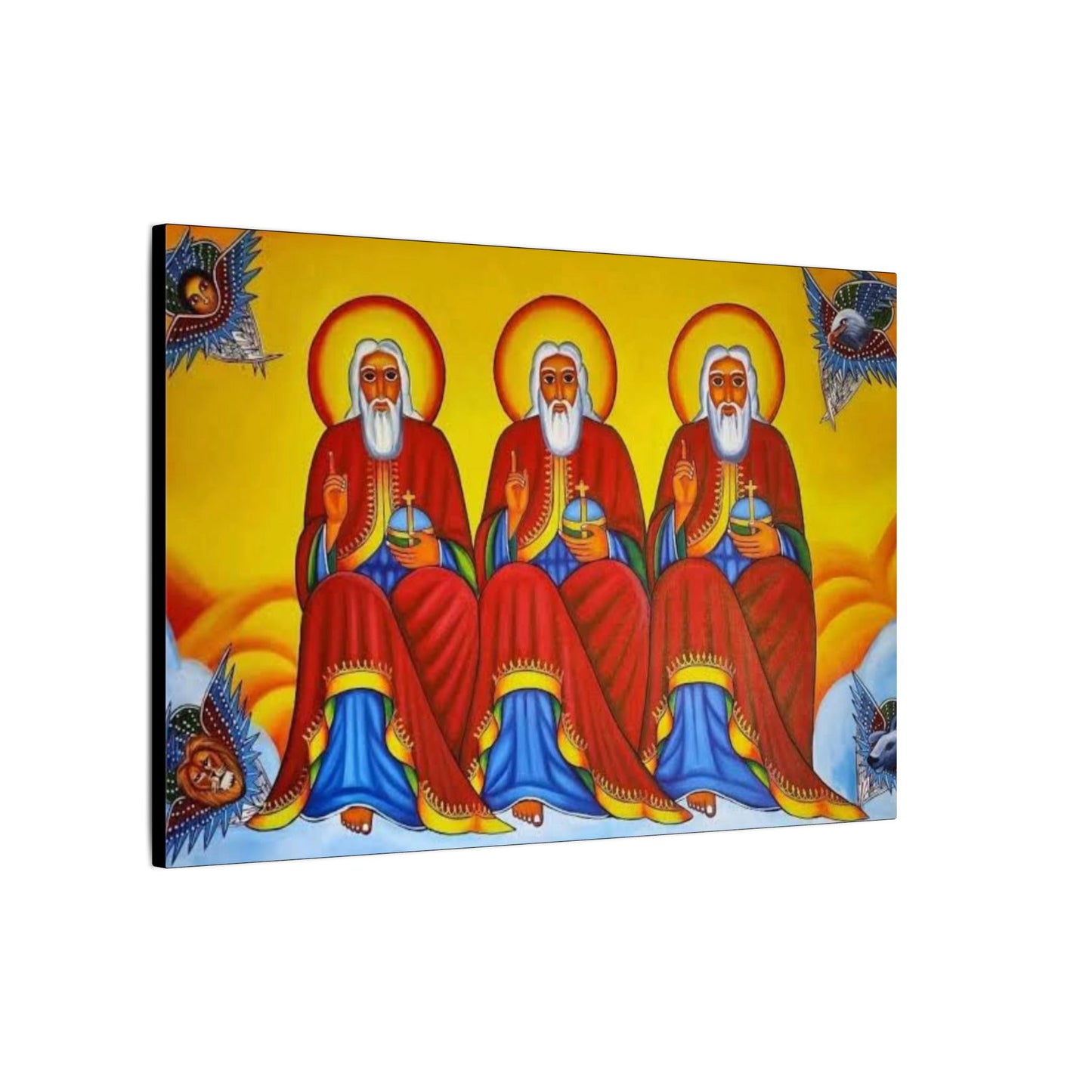 Matte Canvas, Stretched, 0.75" (Multi-Size) Holy Trinity Icon Kidist Silassie