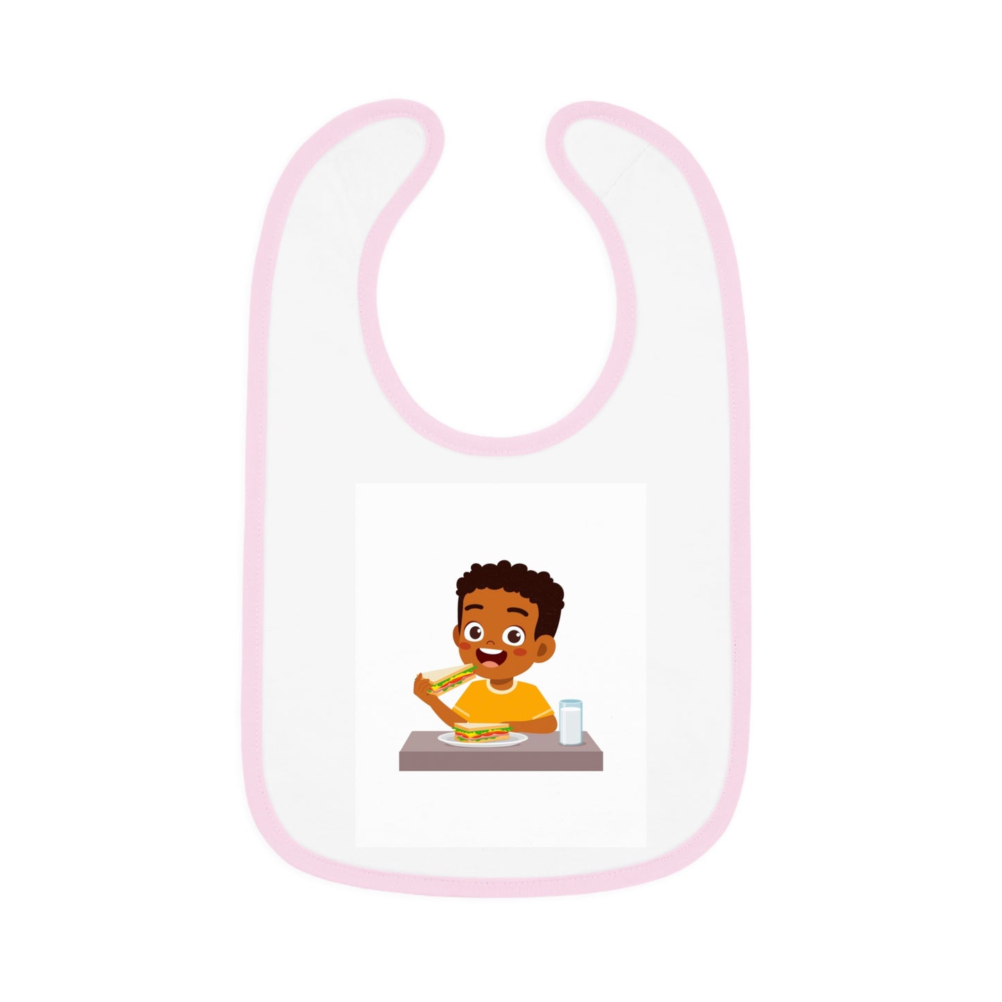 Baby Contrast Trim Jersey Bib