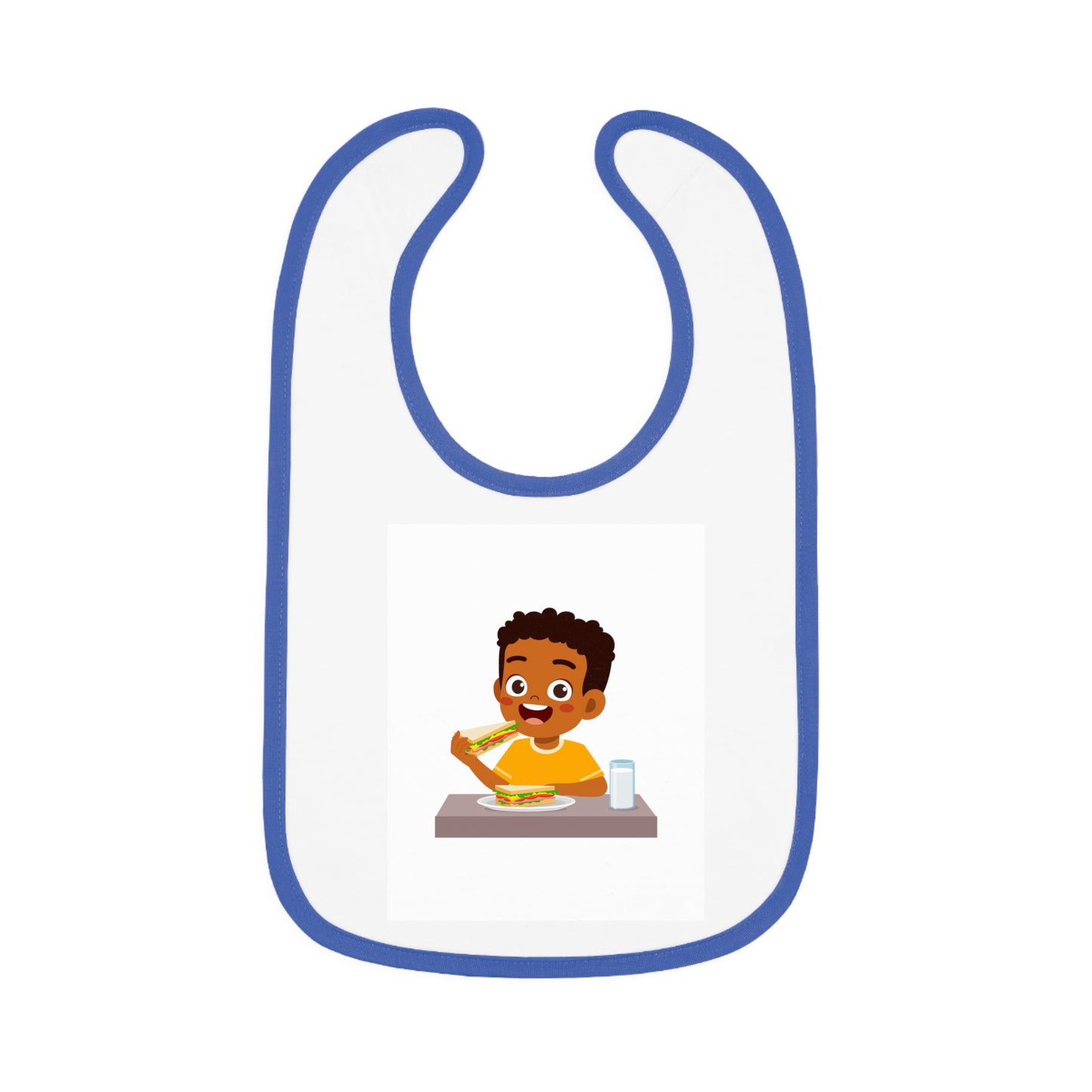 Baby Contrast Trim Jersey Bib