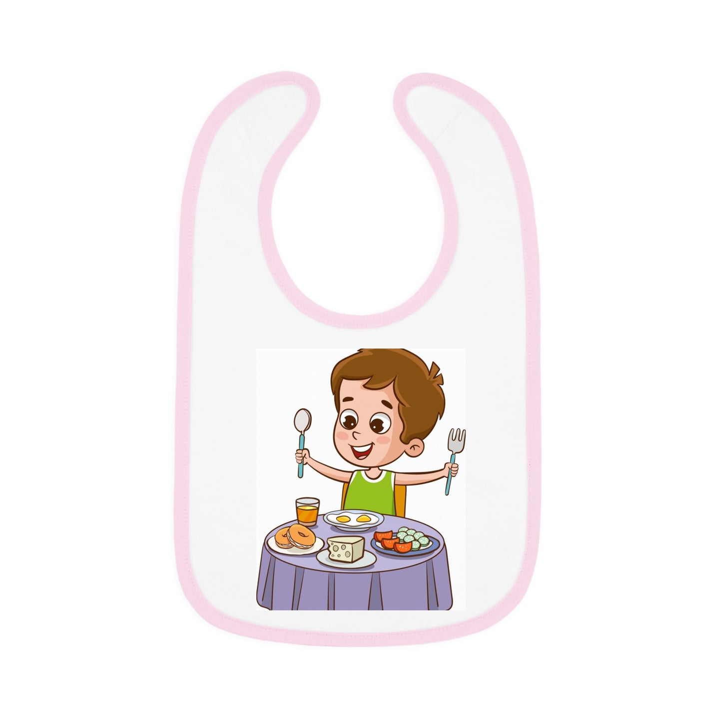 Baby Contrast Trim Jersey Bib