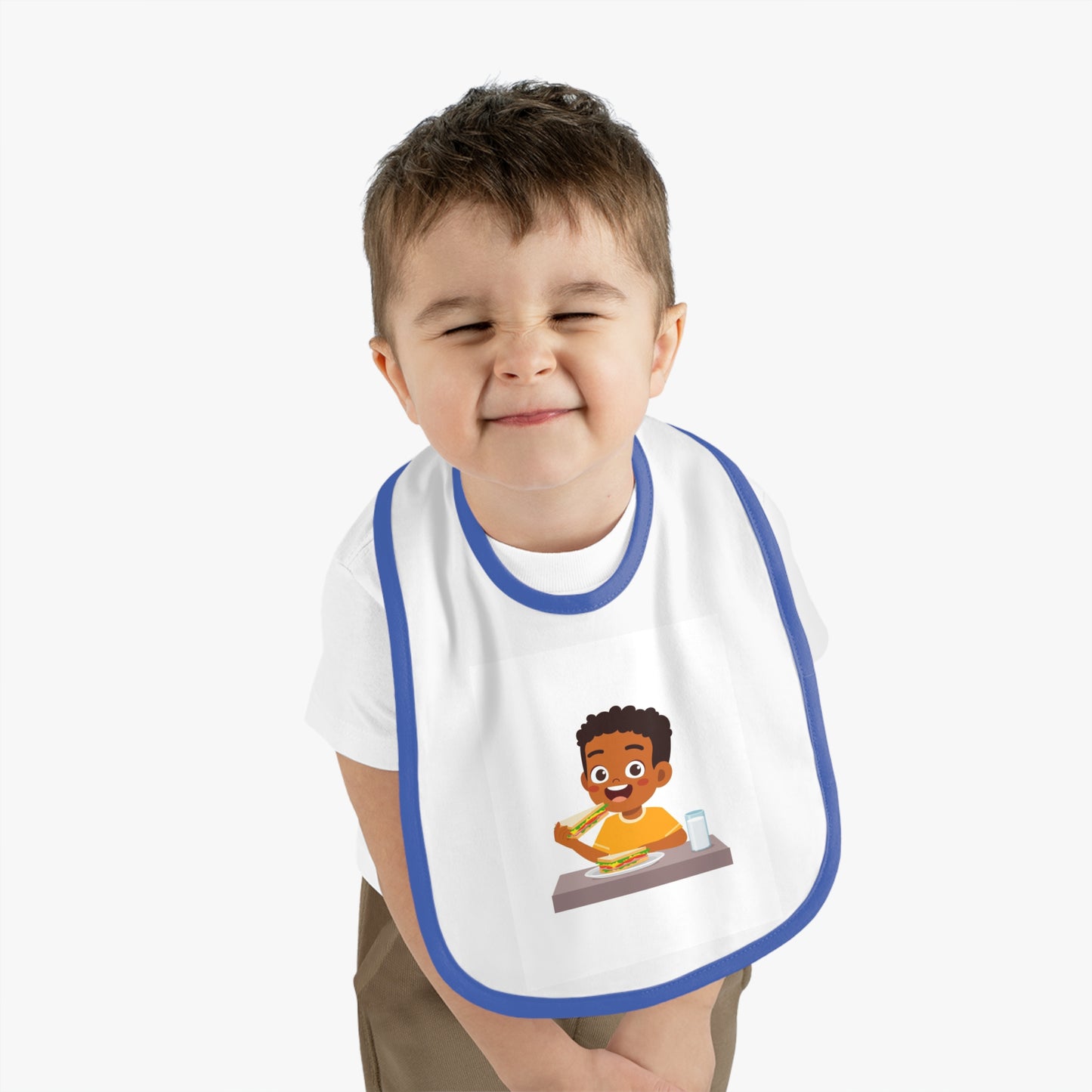 Baby Contrast Trim Jersey Bib
