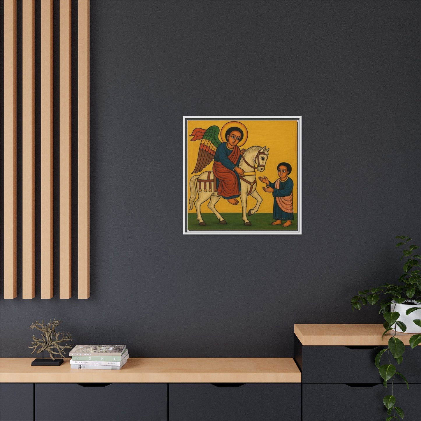 Matte Canvas, Framed (Multi-color) Saint Michael ቅዱስ ሚካኤል