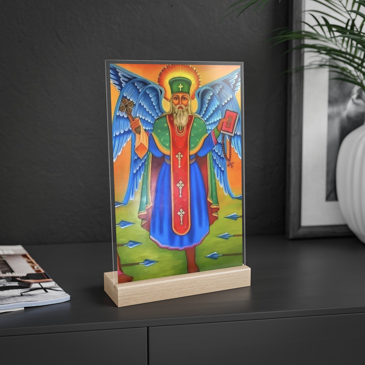 Abune Teklehaimanot with Wooden Stand