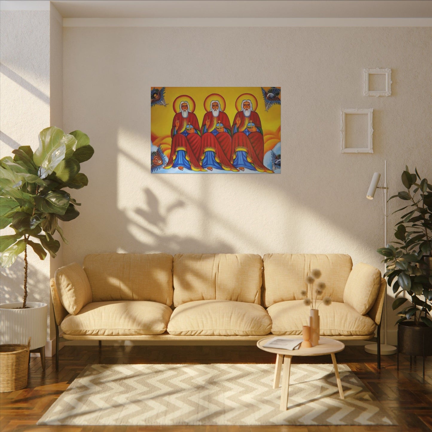 Matte Canvas, Stretched, 0.75" (Multi-Size) Holy Trinity Icon Kidist Silassie