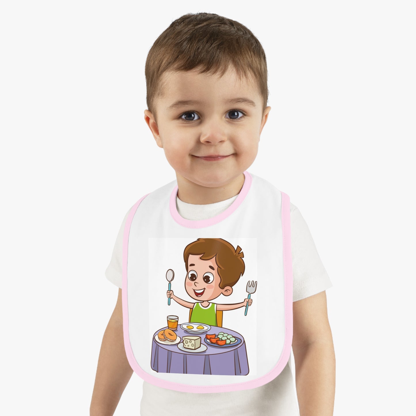 Baby Contrast Trim Jersey Bib