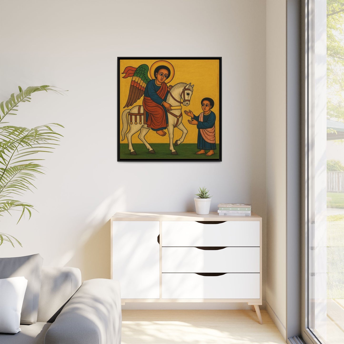 Matte Canvas, Framed (Multi-color) Saint Michael ቅዱስ ሚካኤል