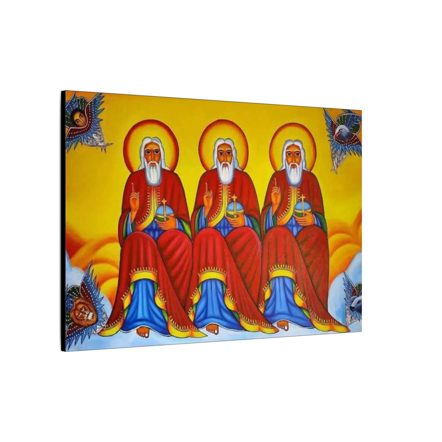 Matte Canvas, Stretched, 0.75" (Multi-Size) Holy Trinity Icon Kidist Silassie
