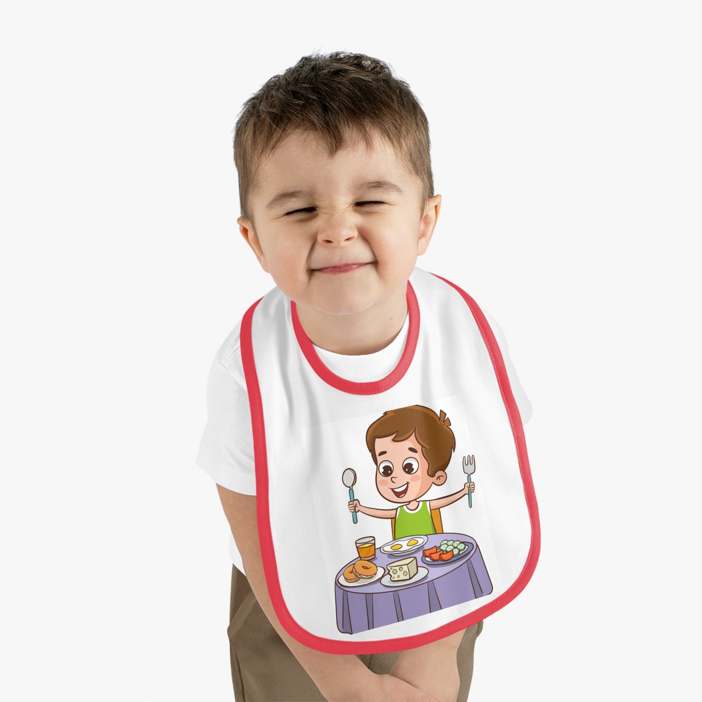 Baby Contrast Trim Jersey Bib