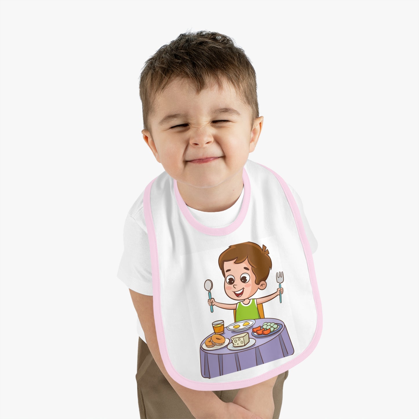 Baby Contrast Trim Jersey Bib