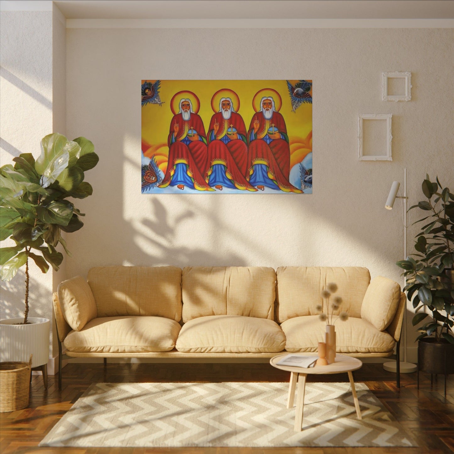 Matte Canvas, Stretched, 0.75" (Multi-Size) Holy Trinity Icon Kidist Silassie