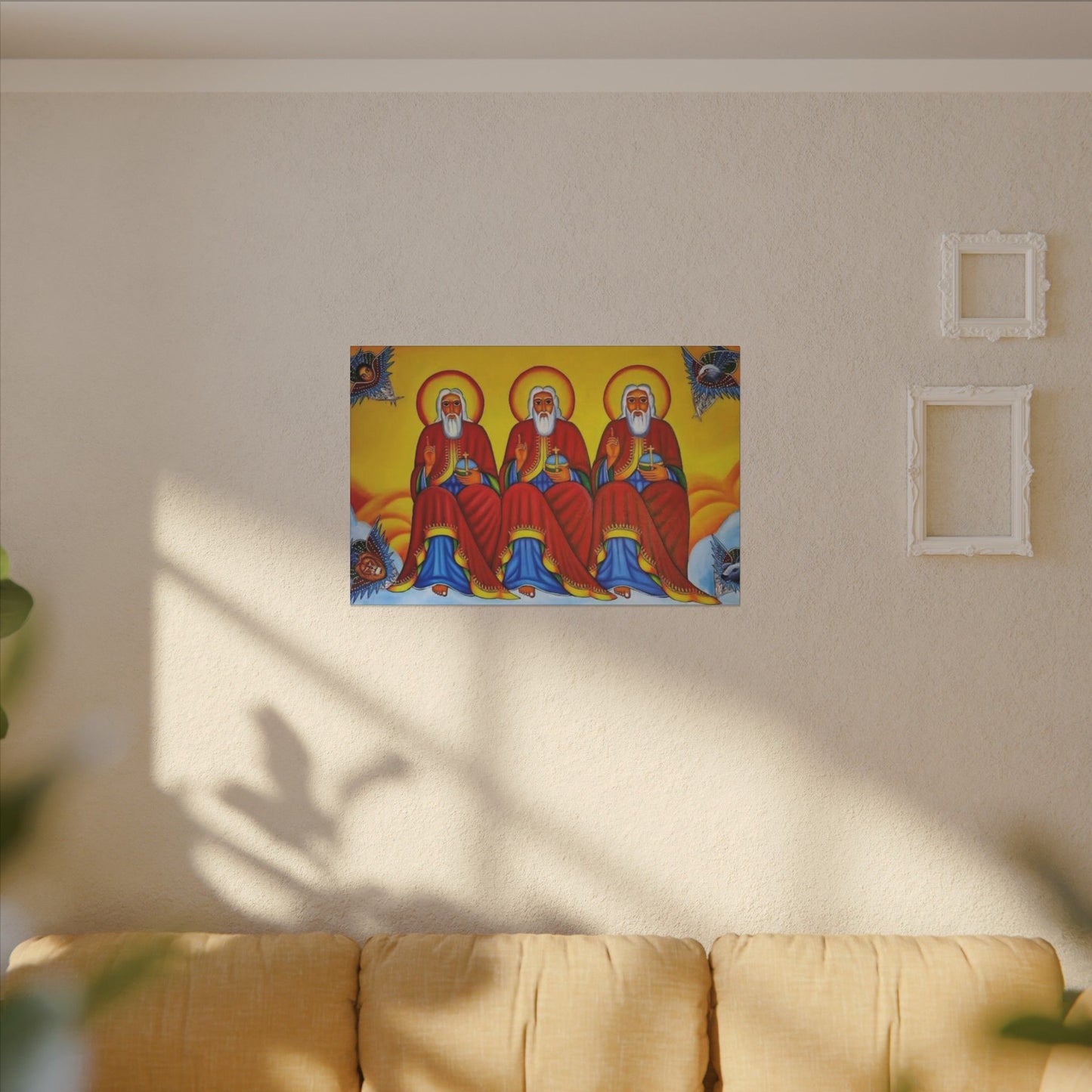Matte Canvas, Stretched, 0.75" (Multi-Size) Holy Trinity Icon Kidist Silassie