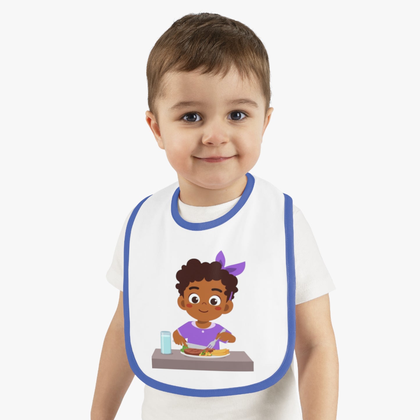 Baby Contrast Trim Jersey Bib