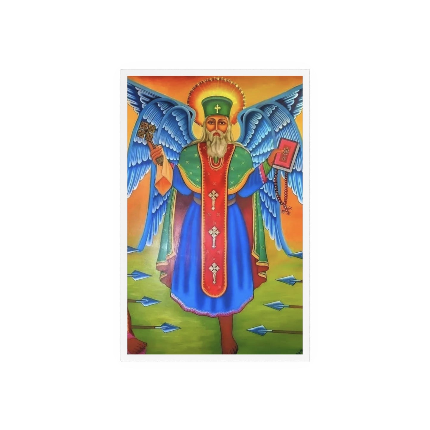 Abune Teklehaimanot with Wooden Stand