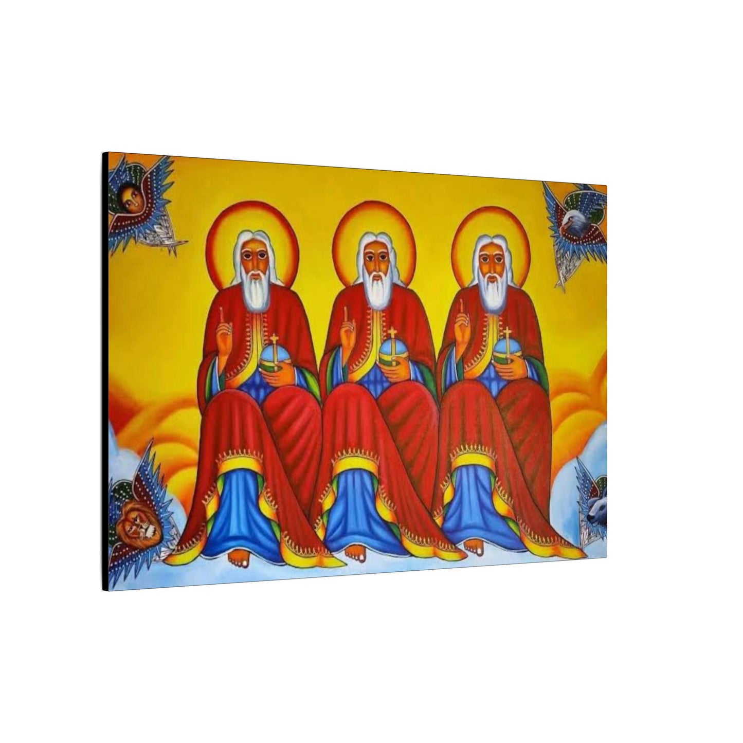 Matte Canvas, Stretched, 0.75" (Multi-Size) Holy Trinity Icon Kidist Silassie