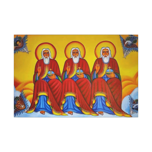 Matte Canvas, Stretched, 0.75" (Multi-Size) Holy Trinity Icon Kidist Silassie