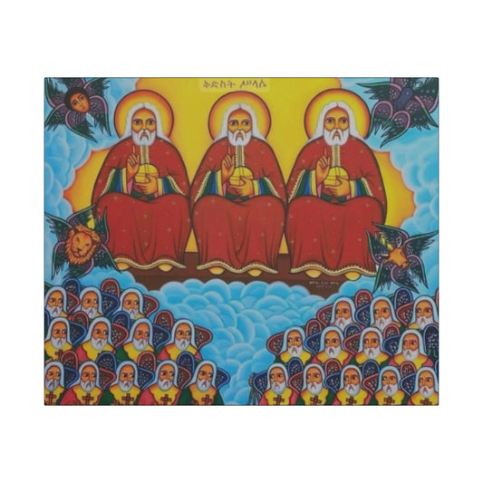 Matte Canvas, Stretched, 0.75" (Multi-Size) Holy Trinity Icon Kidist Silassie