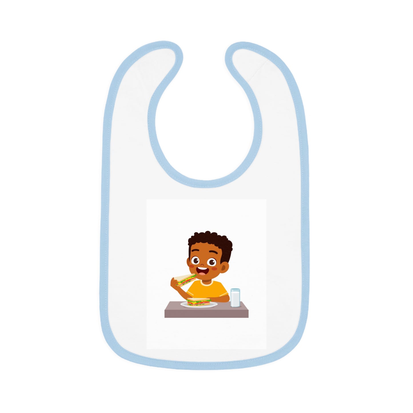 Baby Contrast Trim Jersey Bib