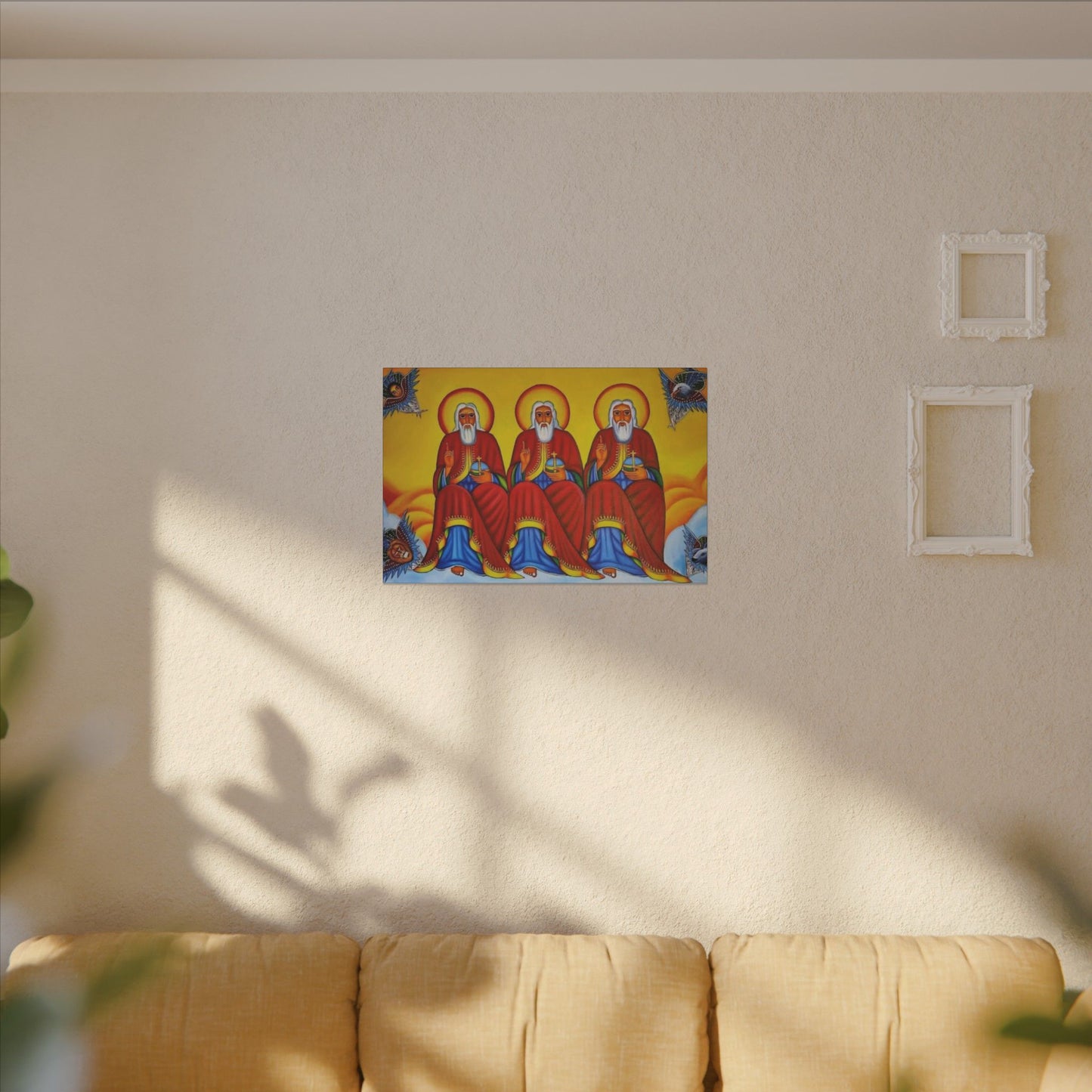 Matte Canvas, Stretched, 0.75" (Multi-Size) Holy Trinity Icon Kidist Silassie