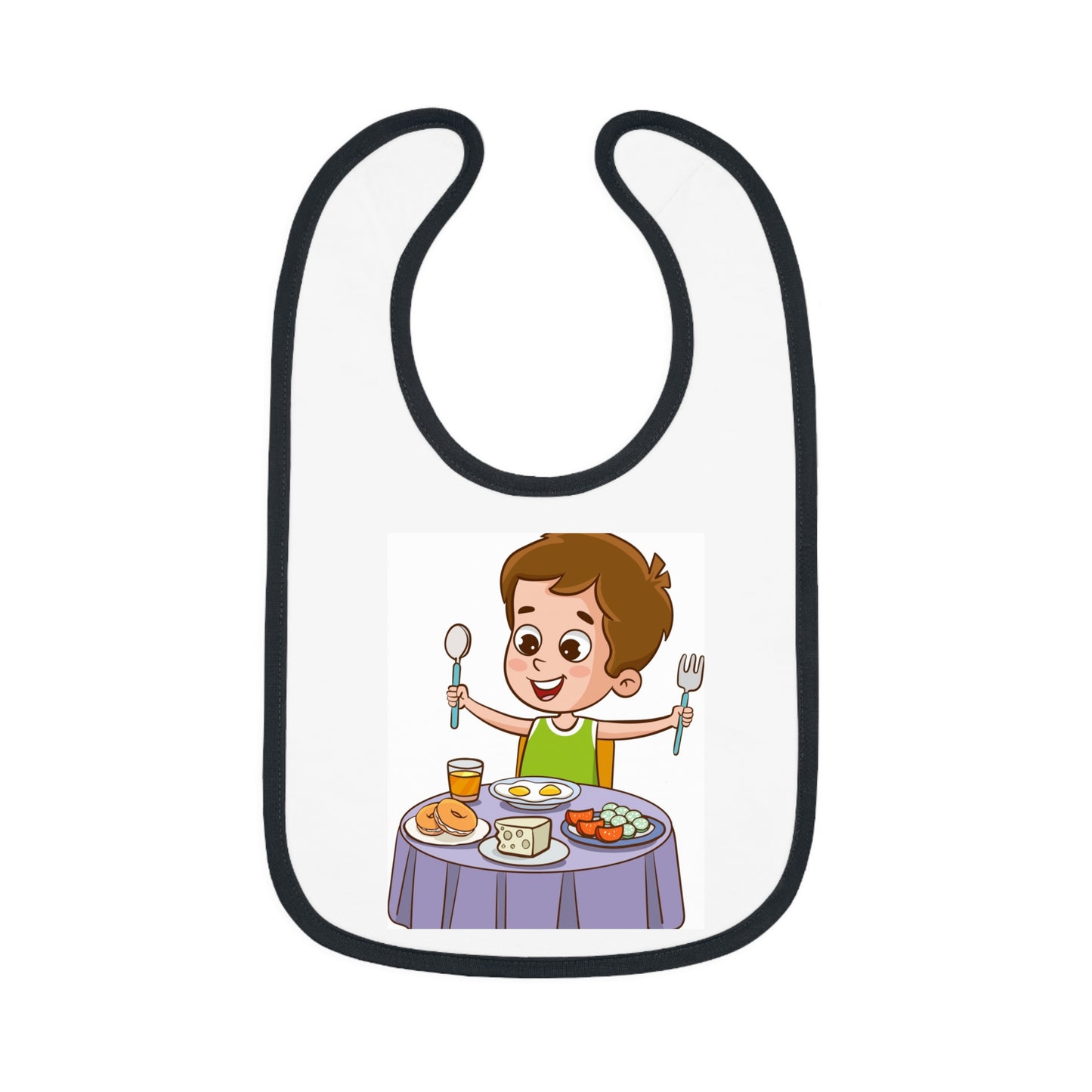 Baby Contrast Trim Jersey Bib