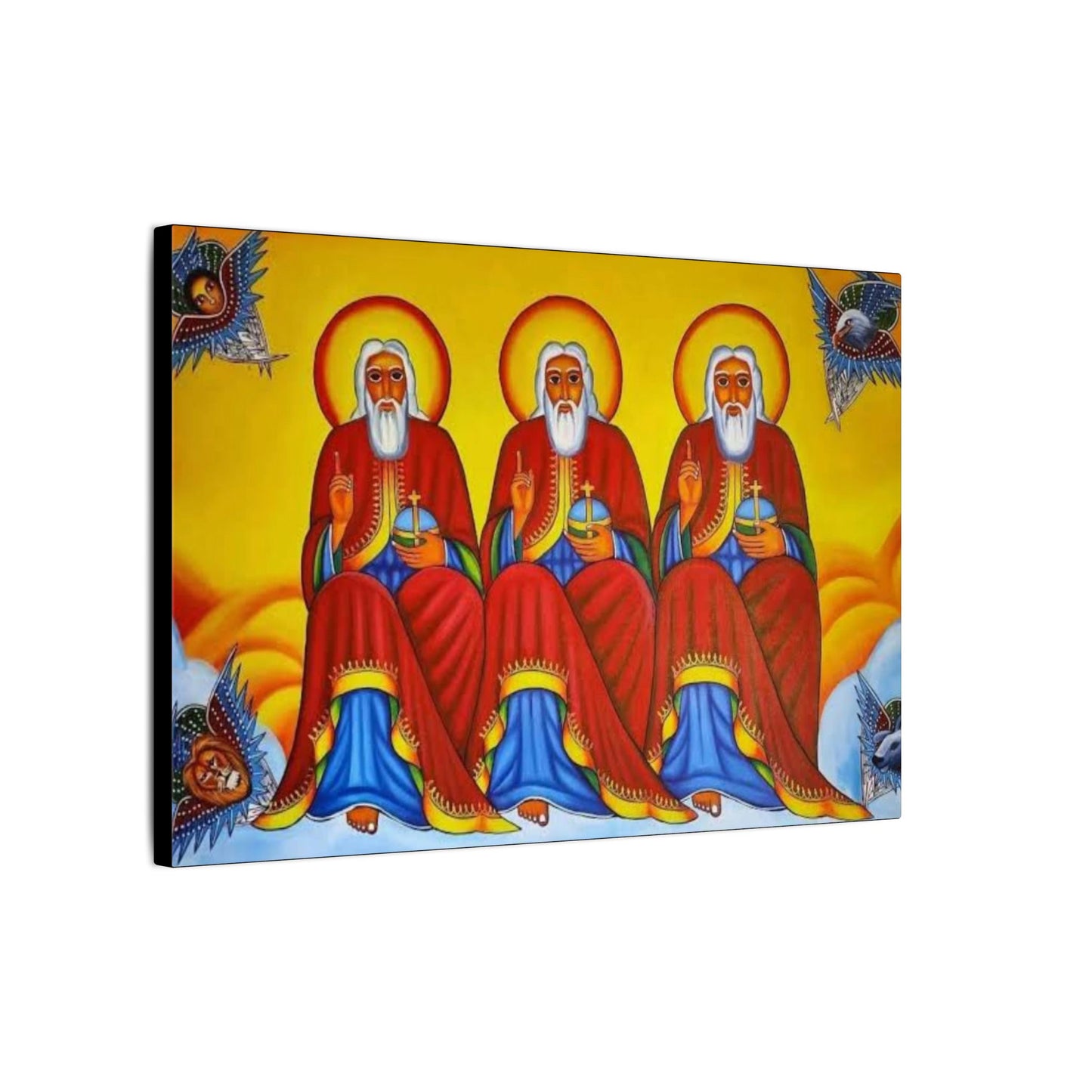 Matte Canvas, Stretched, 0.75" (Multi-Size) Holy Trinity Icon Kidist Silassie