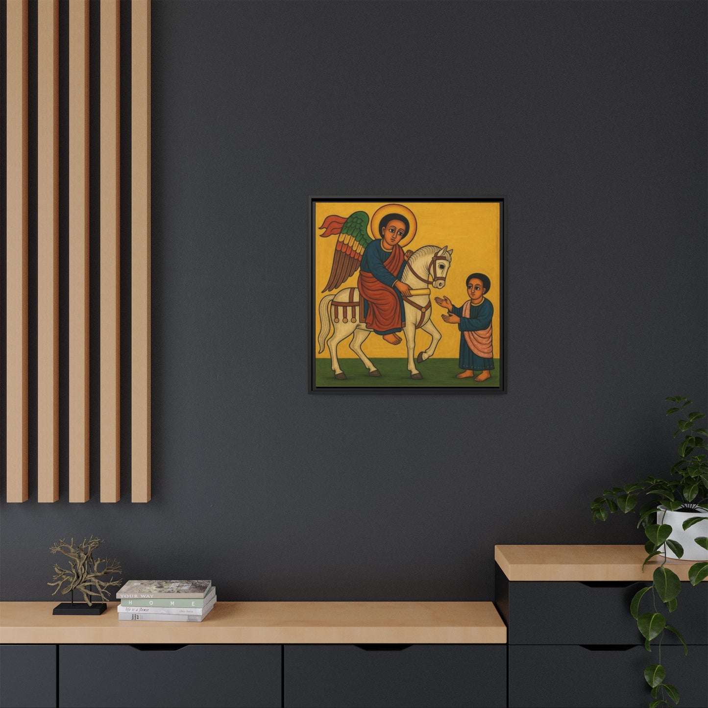 Matte Canvas, Framed (Multi-color) Saint Michael ቅዱስ ሚካኤል