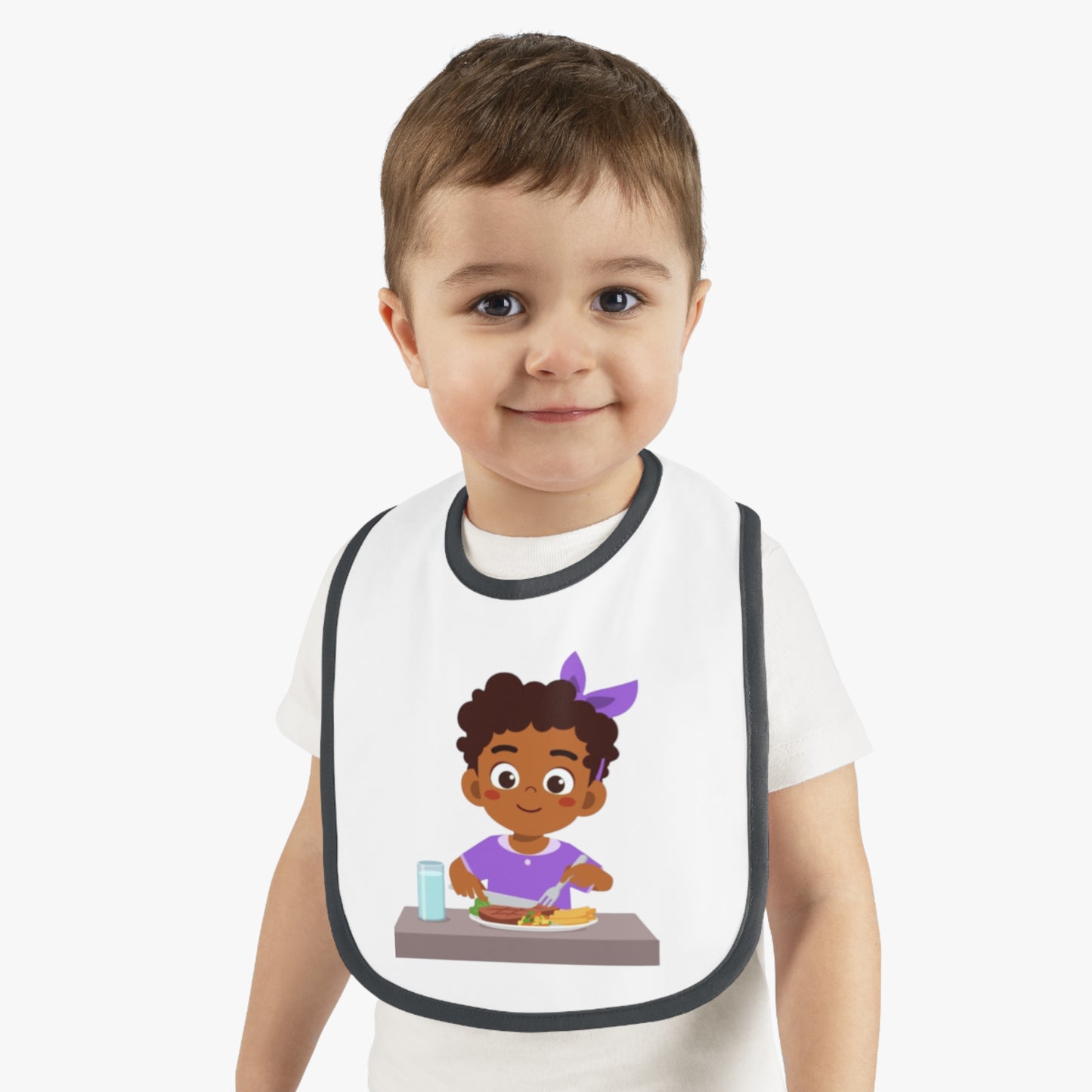 Baby Contrast Trim Jersey Bib