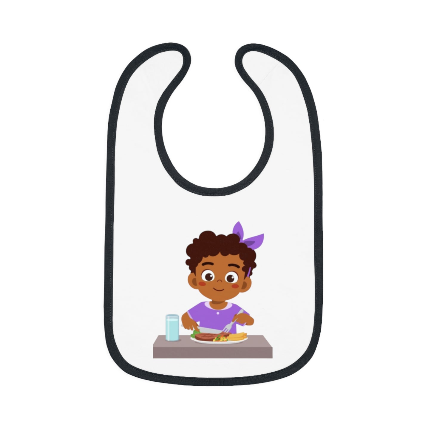 Baby Contrast Trim Jersey Bib