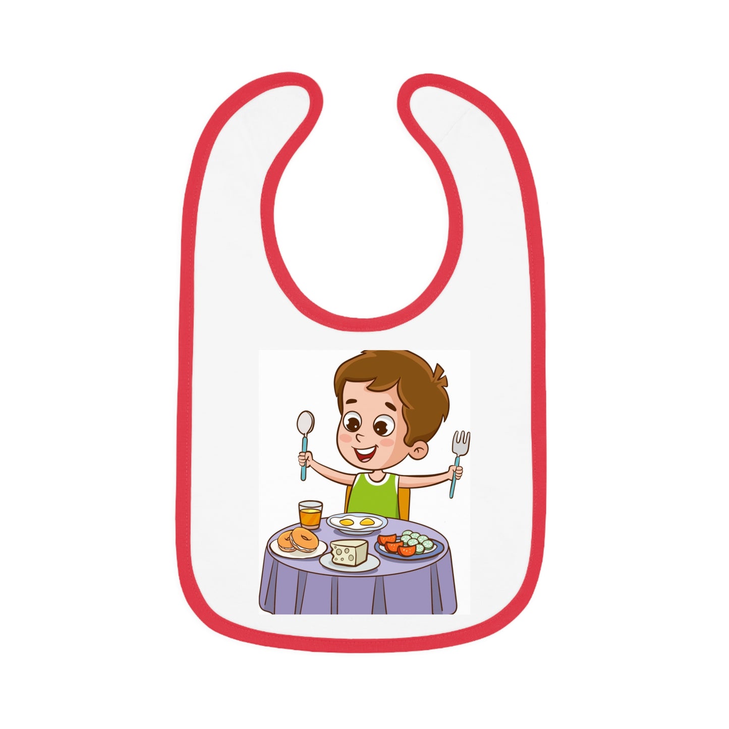 Baby Contrast Trim Jersey Bib