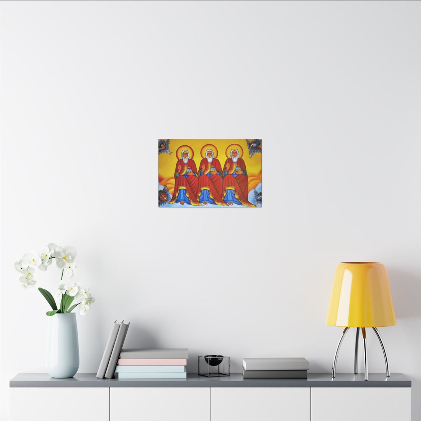 Matte Canvas, Stretched, 0.75" (Multi-Size) Holy Trinity Icon Kidist Silassie