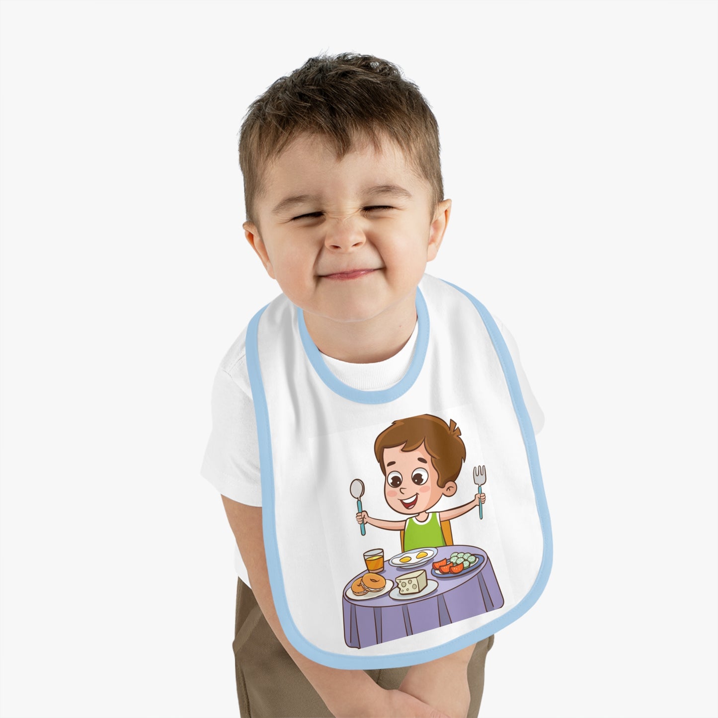 Baby Contrast Trim Jersey Bib