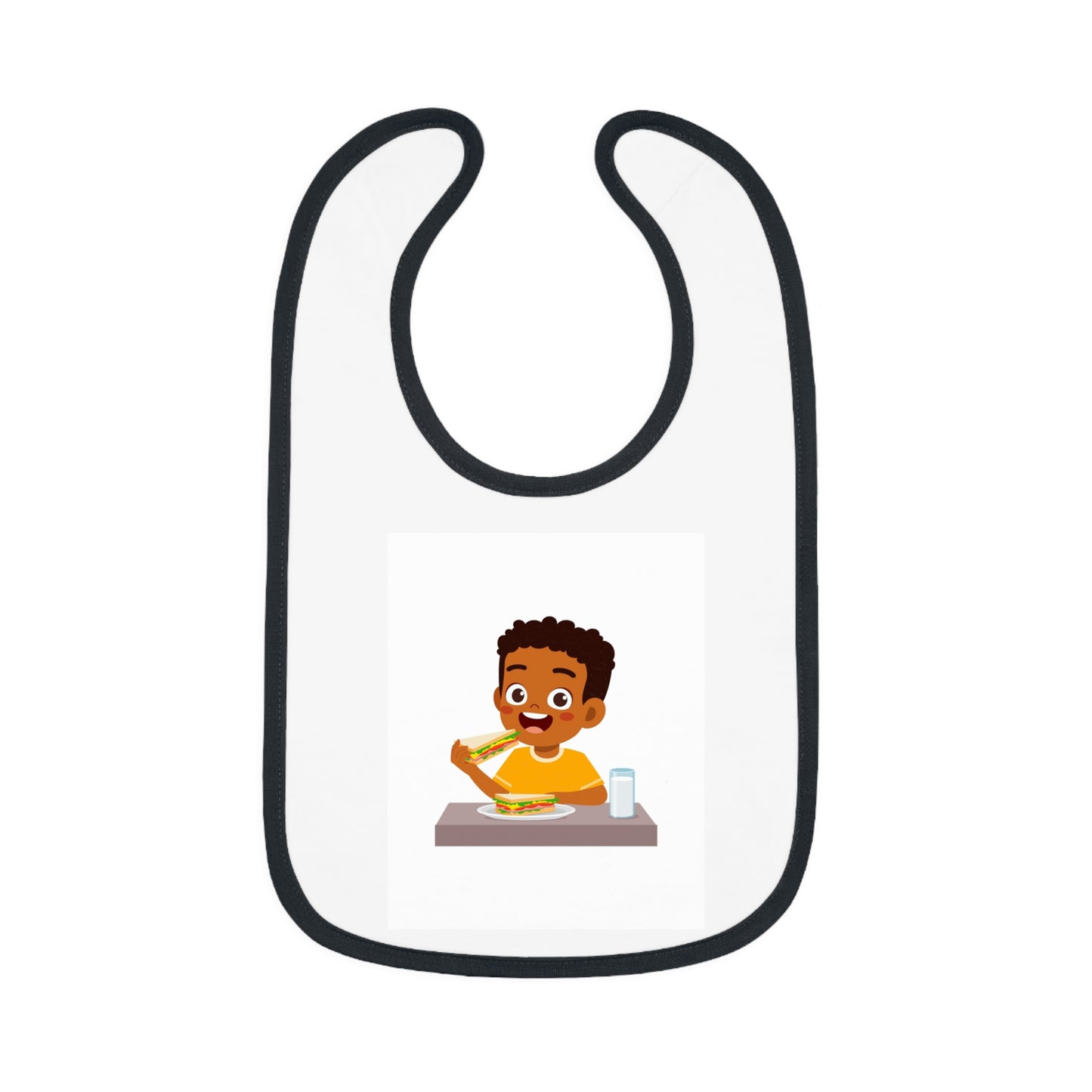 Baby Contrast Trim Jersey Bib