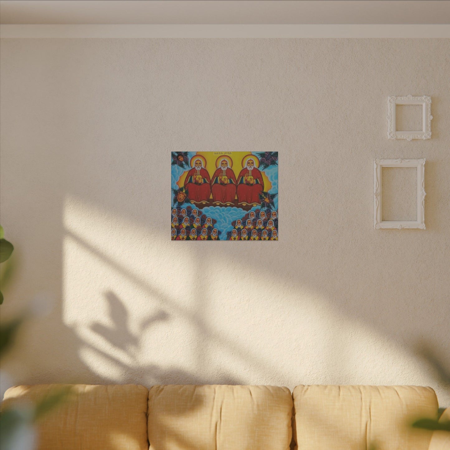 Matte Canvas, Stretched, 0.75" (Multi-Size) Holy Trinity Icon Kidist Silassie