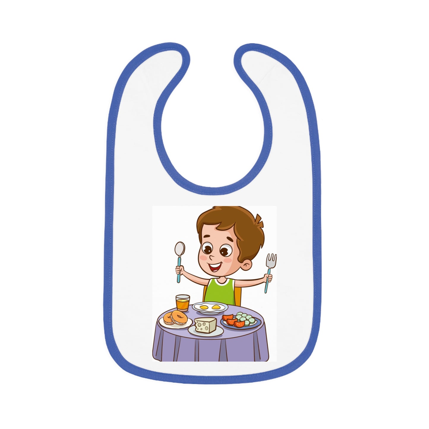 Baby Contrast Trim Jersey Bib