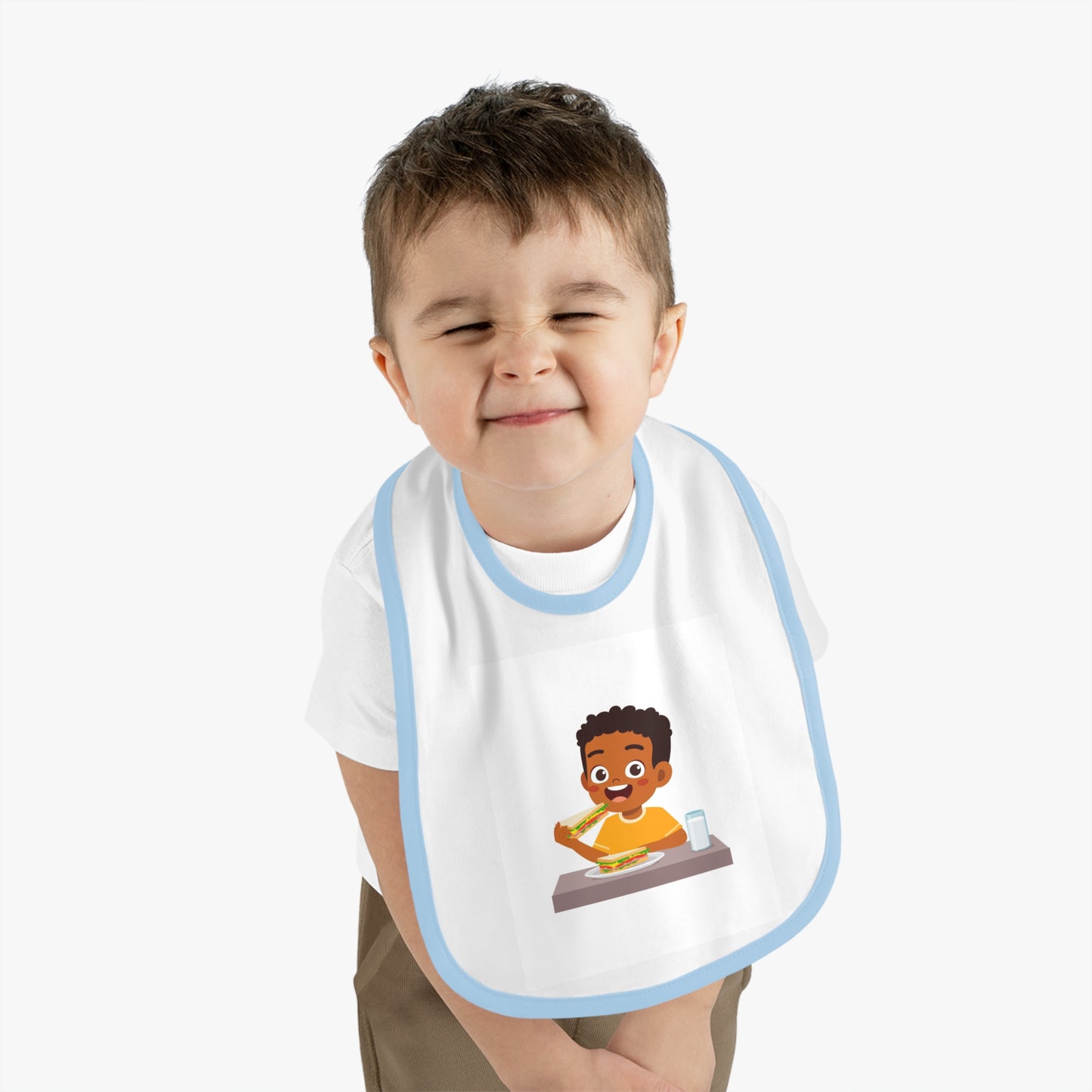 Baby Contrast Trim Jersey Bib