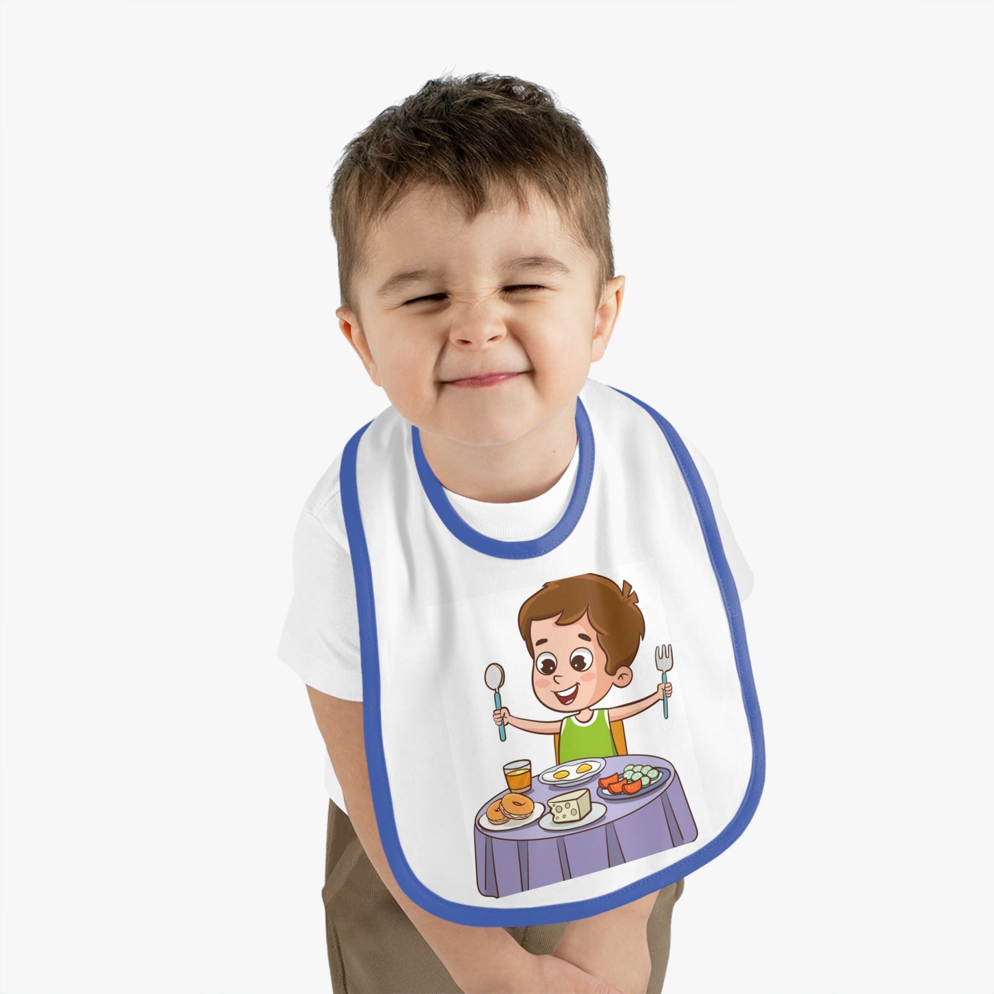 Baby Contrast Trim Jersey Bib