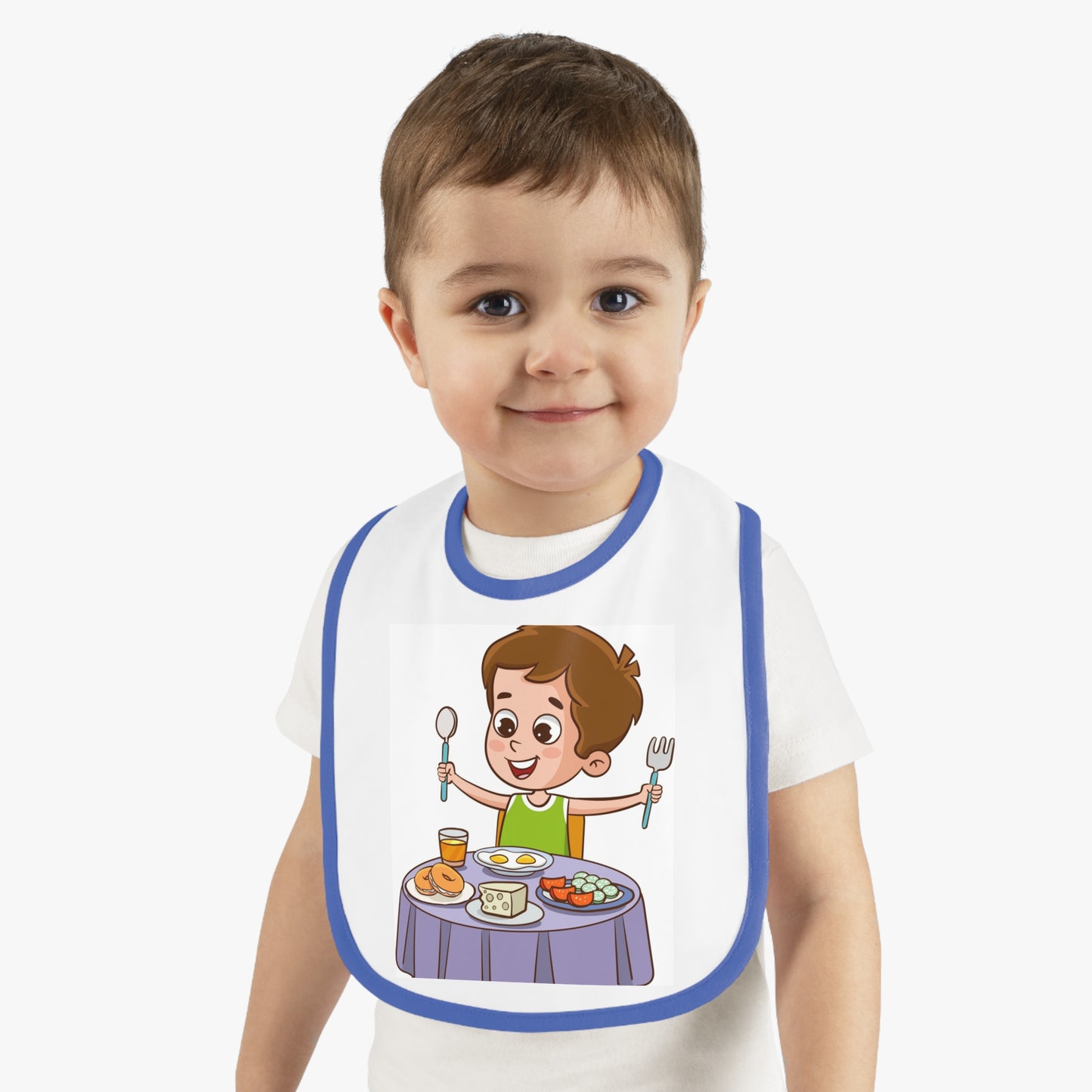 Baby Contrast Trim Jersey Bib