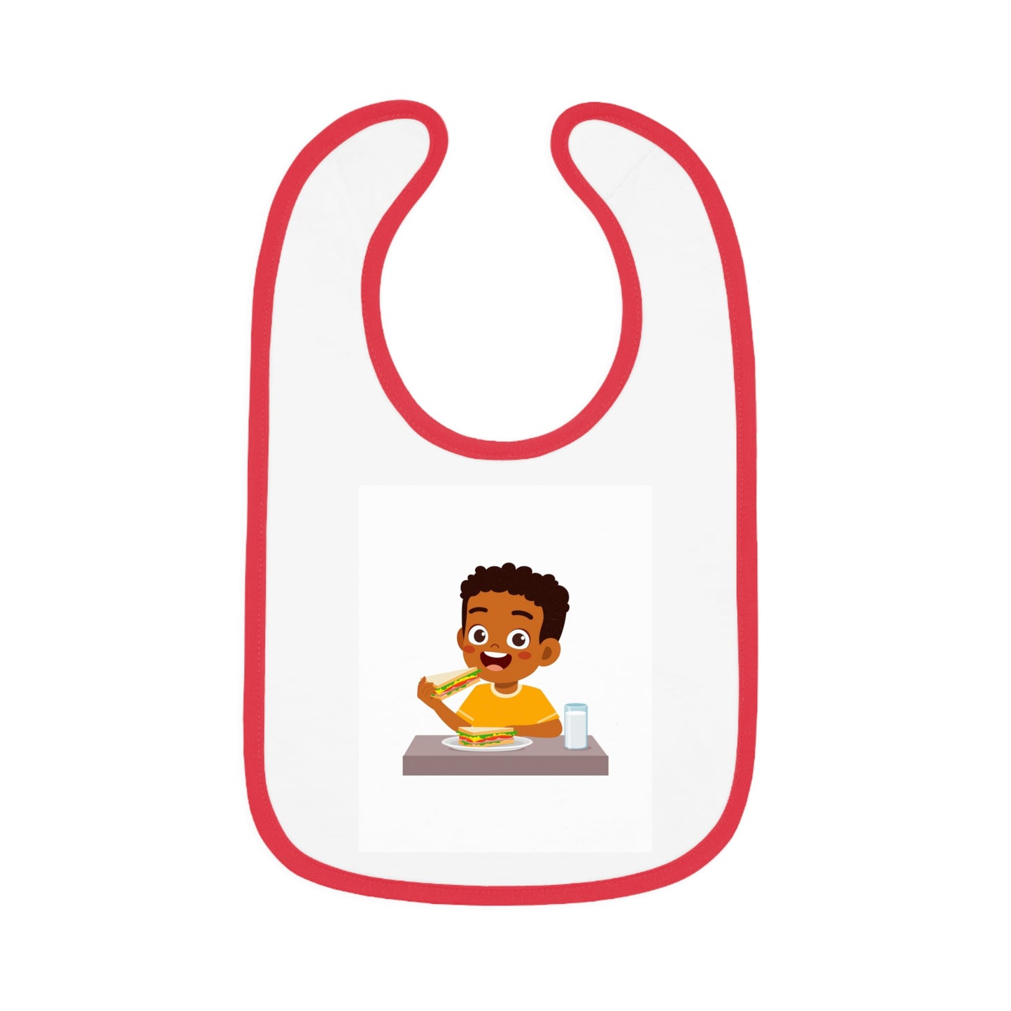 Baby Contrast Trim Jersey Bib