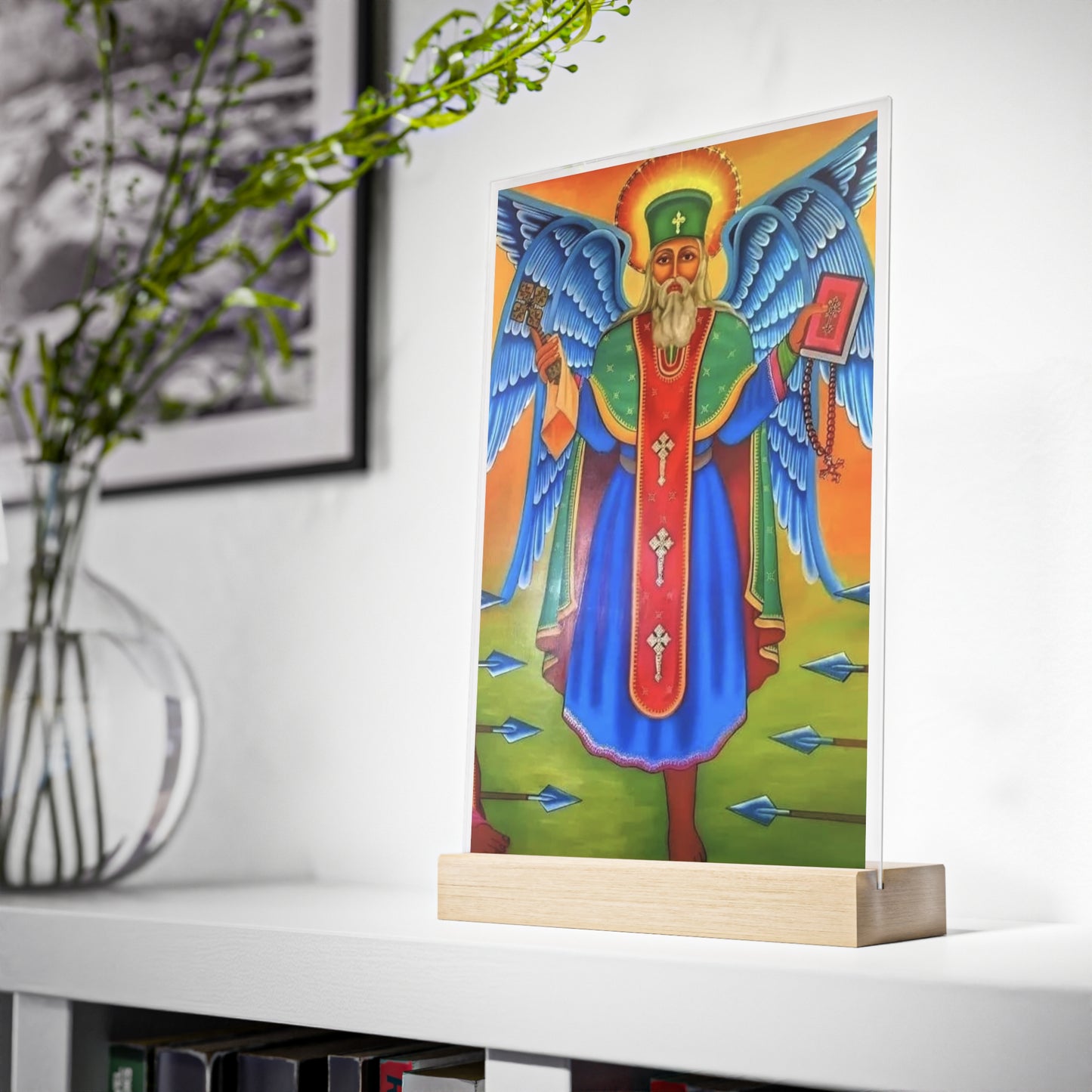 Abune Teklehaimanot with Wooden Stand