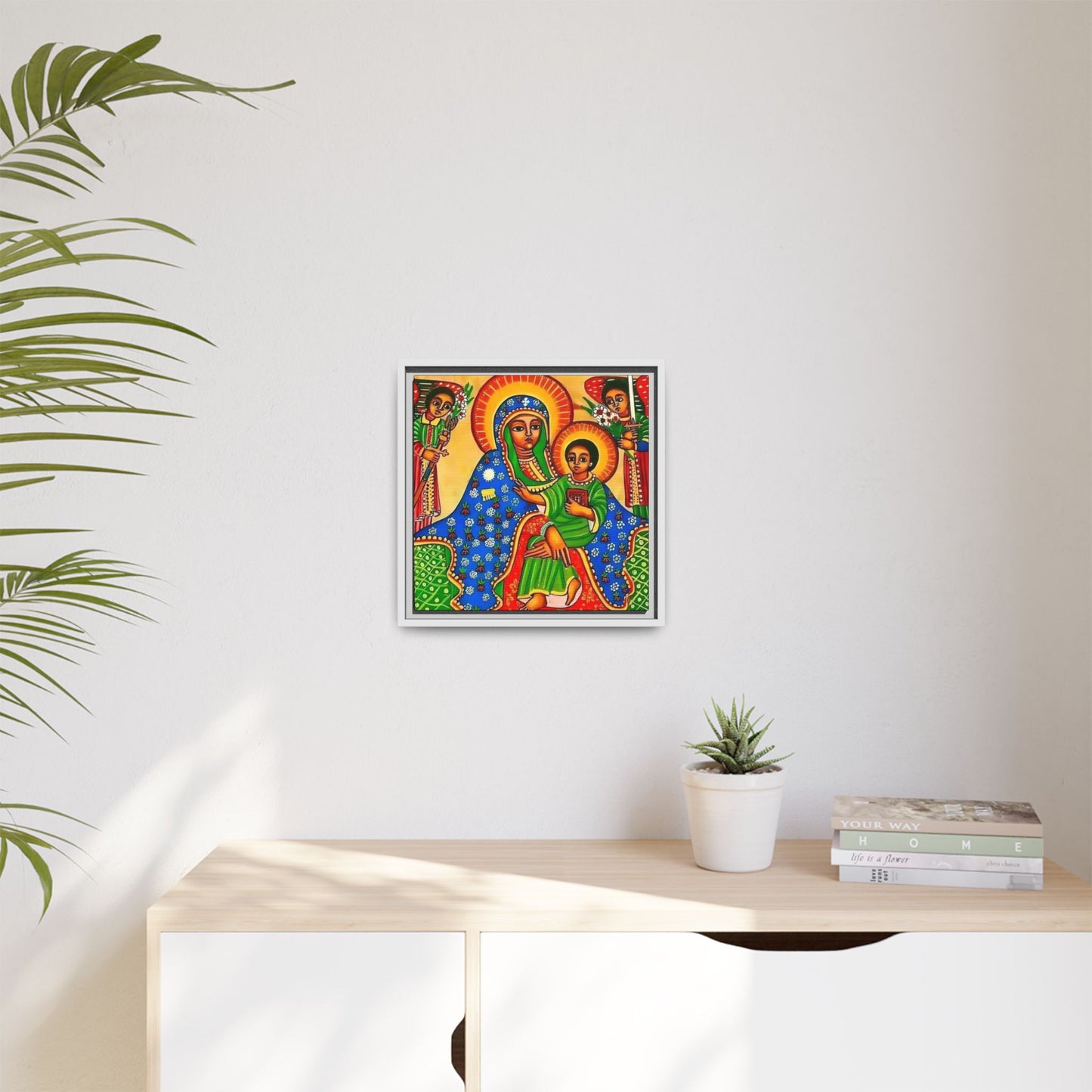 Matte Canvas, Framed (Multi-color) Saint Virgin Mary ቅድስት ድንግል ማርያም