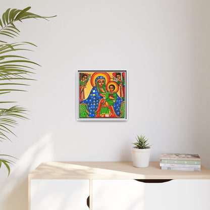 Matte Canvas, Framed (Multi-color) Saint Virgin Mary ቅድስት ድንግል ማርያም