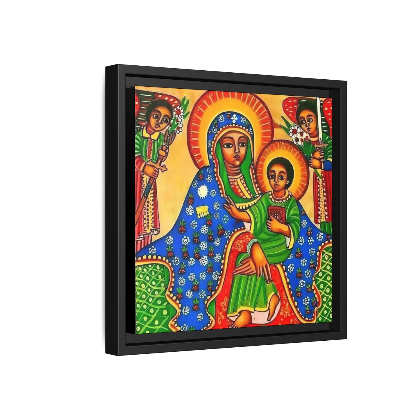 Matte Canvas, Framed (Multi-color) Saint Virgin Mary ቅድስት ድንግል ማርያም