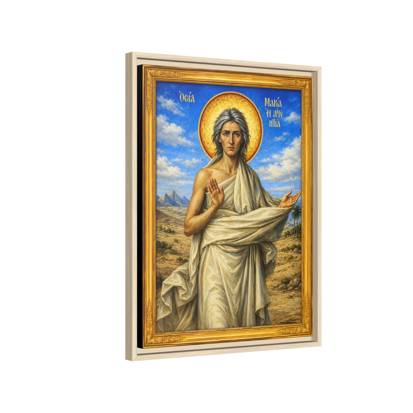 Mary the Egyptian ማርያም ግብፃዊት - Matte Canvas, Framed (Multi-color)