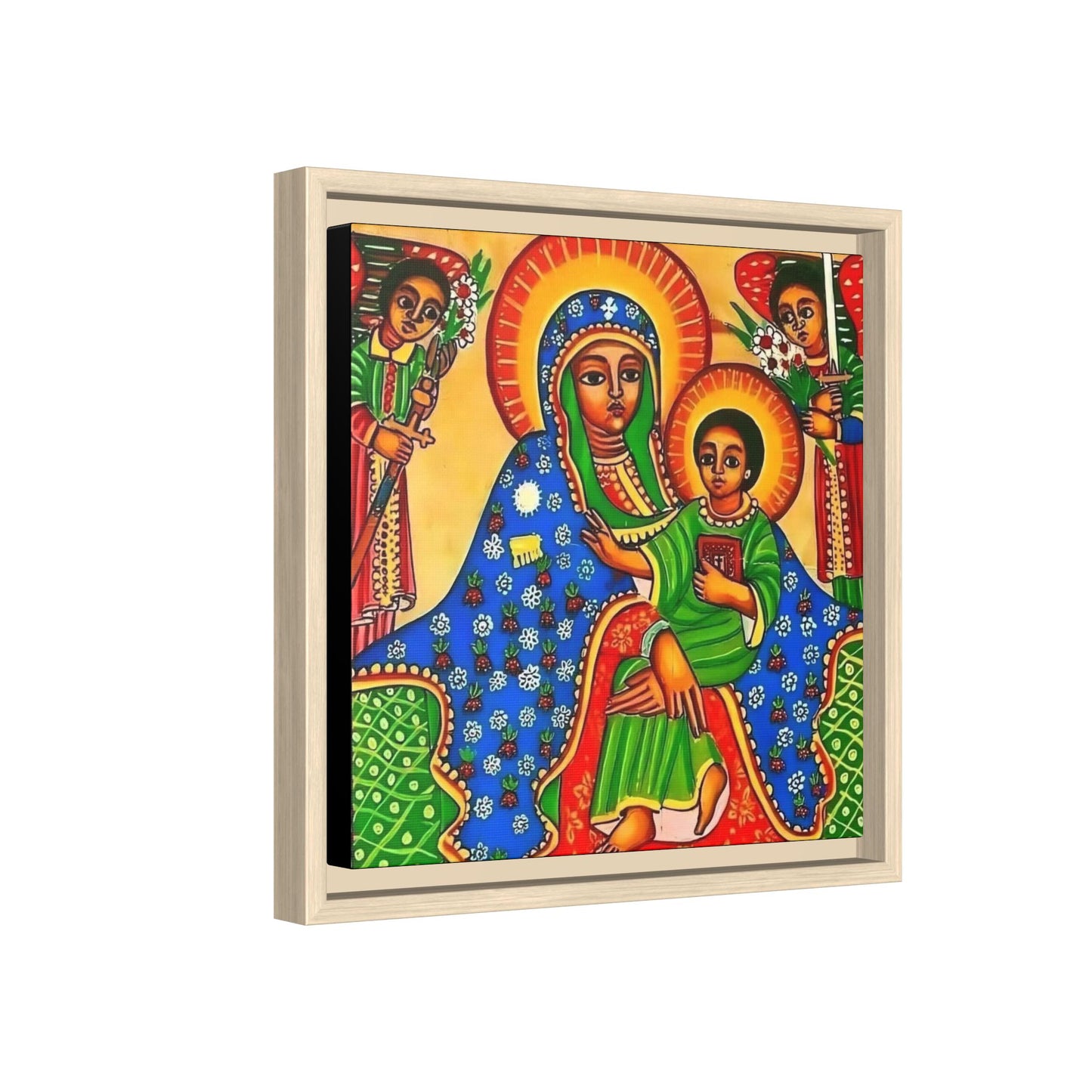 Matte Canvas, Framed (Multi-color) Saint Virgin Mary ቅድስት ድንግል ማርያም